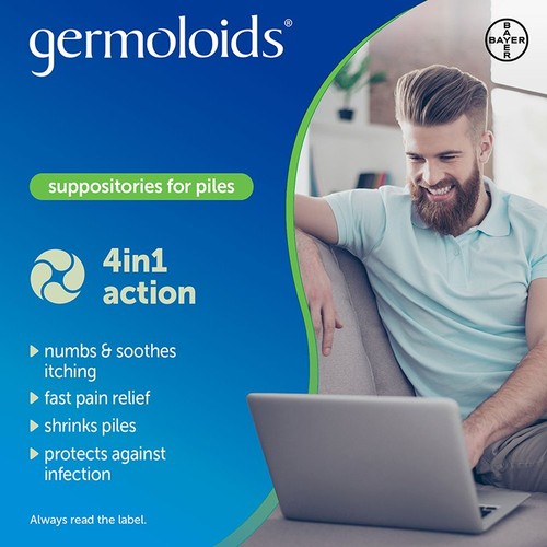 Germoloids Haemorrhoid Suppositories, Piles Treatment with Anaesthetic  thumbnail 6