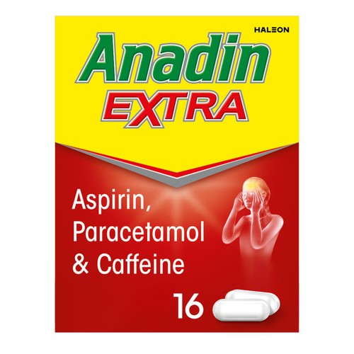 Anadin Extra Aspirin, Paracetamol, & Caffeine Caplets 16s