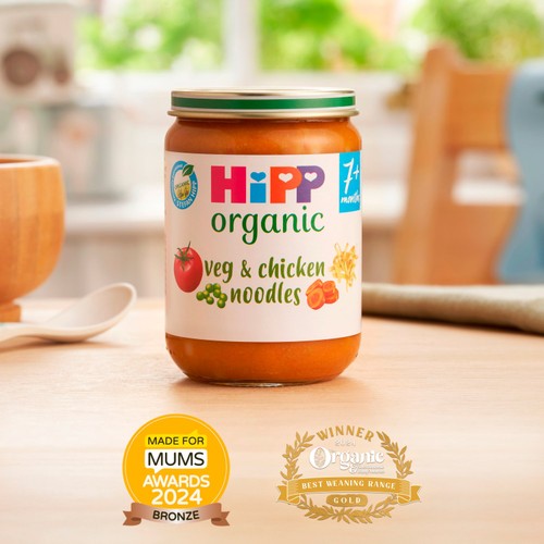 HiPP Organic Veg & Chicken Noodles Baby Food Jar 7+ Months thumbnail 4