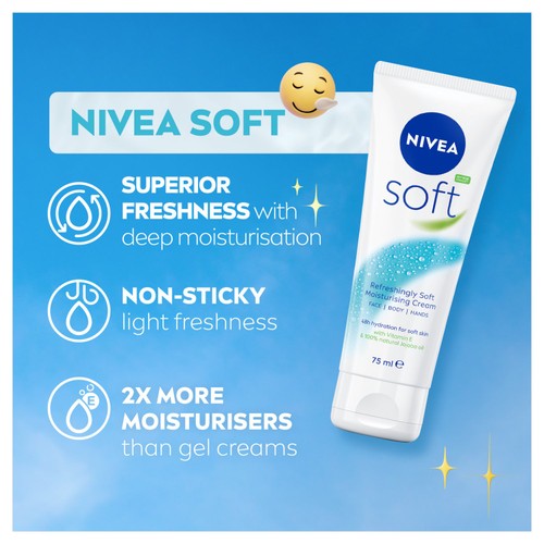 NIVEA Soft Moisturiser for Face Hands & Body thumbnail 5