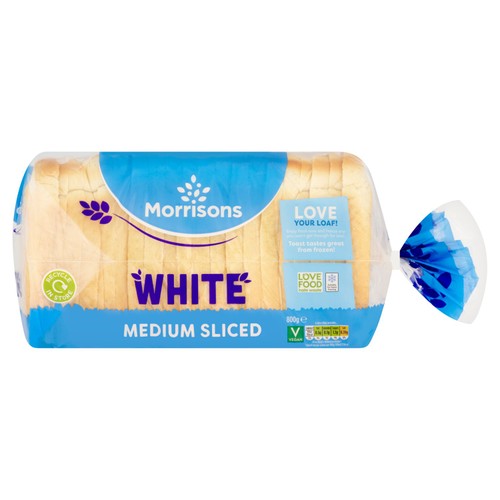 Morrisons White Medium Sliced Bread 800g