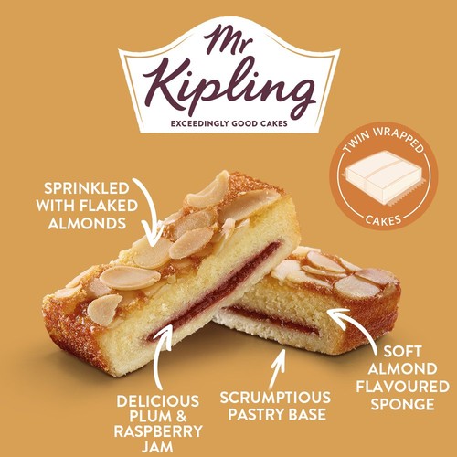 Mr Kipling Almond Slices Cakes Multipack Snack 3x2pk thumbnail 2