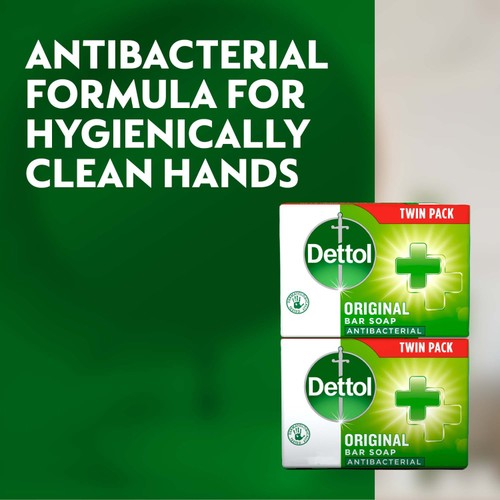 Dettol Original Antibacterial Hand Soap Bar 2 Pack thumbnail 2