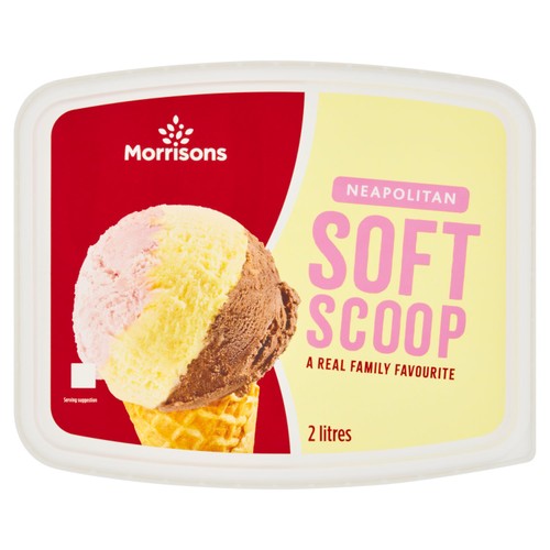 Morrisons Soft Scoop Neapolitan Ice Cream 2L