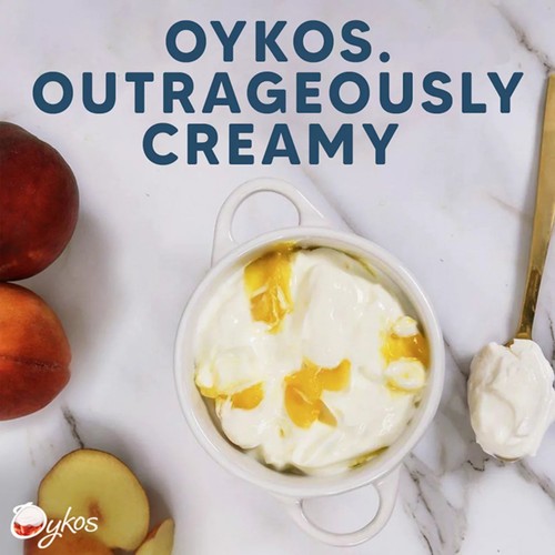 Oykos Peach Luxury Greek Style Yoghurt Dessert 4x110g thumbnail 3