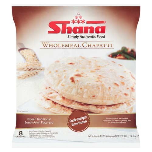 Shana 8 Pack Wholemeal Chapatti 320g