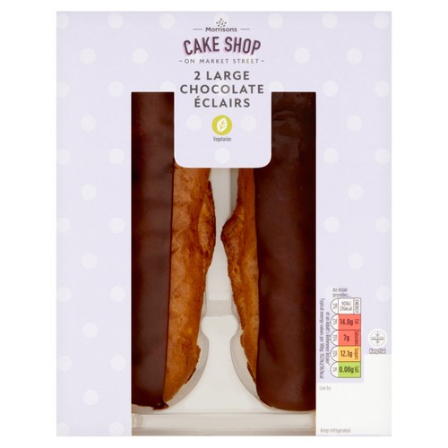 Morrisons Large Chocolate Eclairs 2 Pack