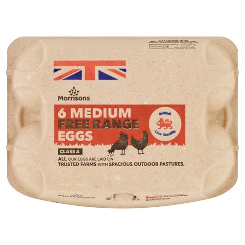 Morrisons Medium Free Range Eggs 6 Pack