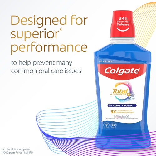 Colgate Total Plaque Protect Peppermint Mouthwash 500ml thumbnail 7