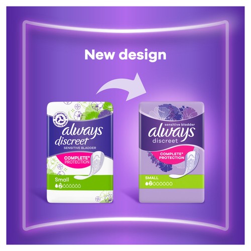Always Discreet Incontinence Pads Small for Sensitive Bladder 20 pack thumbnail 4