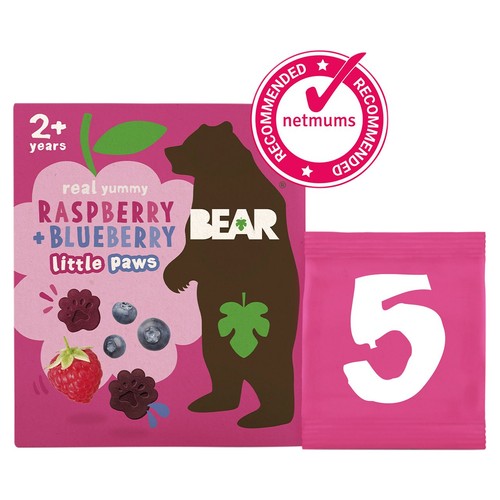 BEAR Paws Fruit Shapes Raspberry & Blueberry 2+ years Multipack