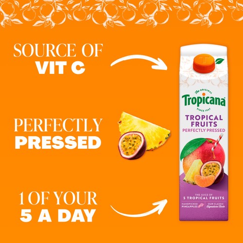 Tropicana Pure Tropical Fruit Juice 850ml thumbnail 2