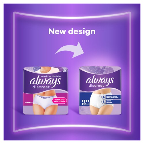Always Discreet Underwear Incontinence Pants Normal Large 10 pack thumbnail 5
