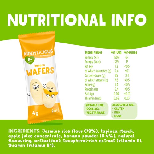 Kiddylicious Banana Maxi Wafers Baby Snacks thumbnail 3