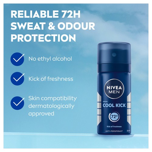 NIVEA MEN Cool Kick 72h Anti-Perspirant Deodorant Spray thumbnail 3