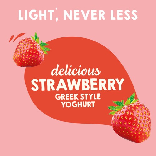 Light & Free Strawberry Greek Style Fat Free Yoghurt Multipack 4x115g thumbnail 3