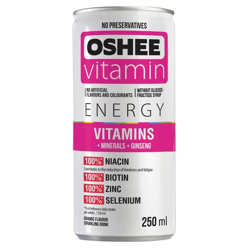 Oshee Vitamin Energy Orange Flavour Sparkling Drink 250ml