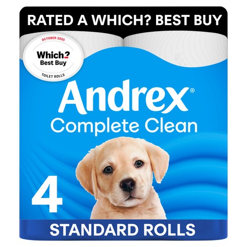 Andrex Complete Clean Toilet Tissue 4 Rolls