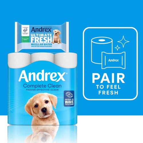 Andrex Complete Clean Toilet Tissue 9 Pack thumbnail 4