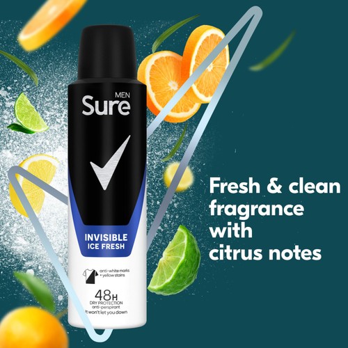 Sure Men Invisible Ice Anti-perspirant Deodorant Aerosol 150ml thumbnail 6