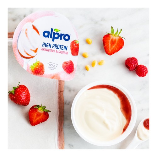 Alpro Greek Style Strawberry Raspberry Yoghurt Alternative 150g thumbnail 4
