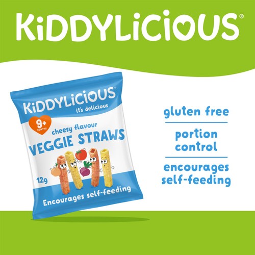 Kiddylicious Cheesy Flavoured Veggie Straws Baby Snacks thumbnail 2