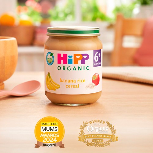 HiPP Organic Banana Rice Breakfast Baby Food Jar 4+ Months 125g thumbnail 2