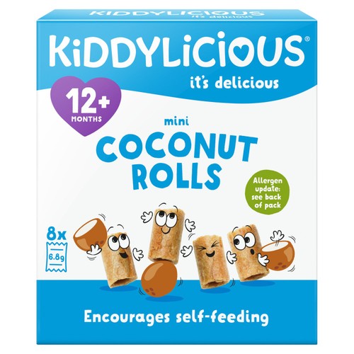 Kiddylicious Original Mini Coconut Rolls Baby Snacks Multi