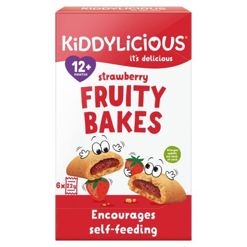 Kiddylicious Strawberry Fruity Bakes Baby Snacks Multi