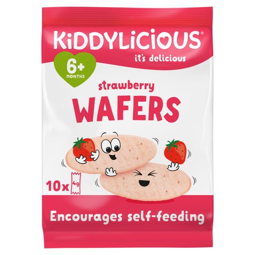 Kiddylicious Strawberry Maxi Wafers Baby Snacks Multi