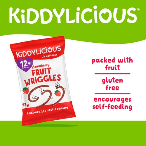 Kiddylicious Strawberry Wriggles Baby Snacks  thumbnail 3