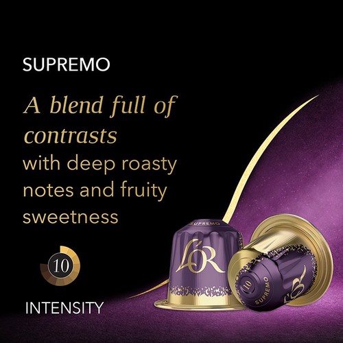 L'OR Espresso Supremo Coffee Pods x10 Intensity 10 thumbnail 2