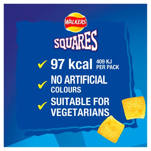 Walkers Squares Cheese & Onion Multipack Snacks Crisps 6x22g thumbnail 2
