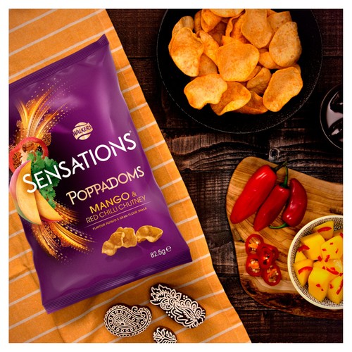 Walkers Sensations Mango & Chilli Chutney Sharing Poppadoms 82.5g thumbnail 4