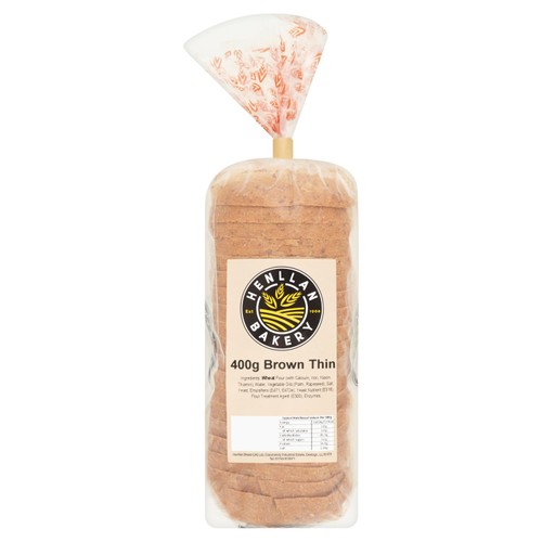 Henllan Bakery Brown Thin Sliced Bread 400g