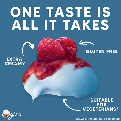 Oykos Raspberry Luxury Greek Style Yoghurt Dessert 4x110g thumbnail 2