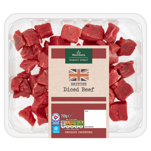 Morrisons The Butcher's On Market Street British Diced Beef 750g thumbnail 2