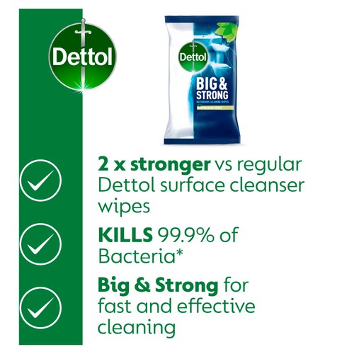 Dettol Big & Strong Antibacterial Bathroom Cleaning Wipes  thumbnail 2