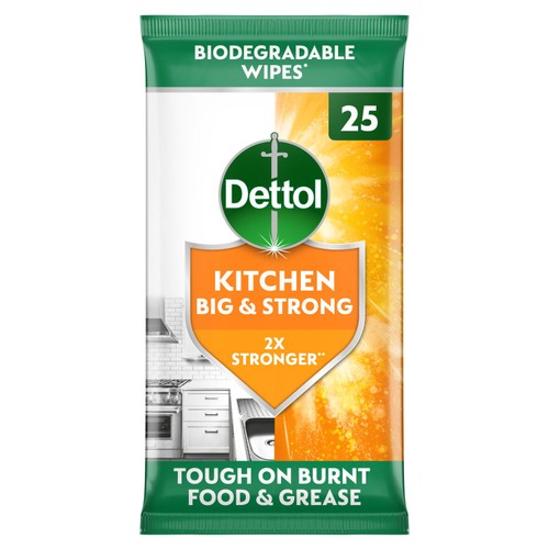 Dettol Big & Strong Antibacterial Kitchen Cleaning 25 XL Wipes