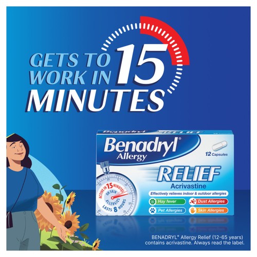 Benadryl Allergy Relief 24 Capsules thumbnail 2