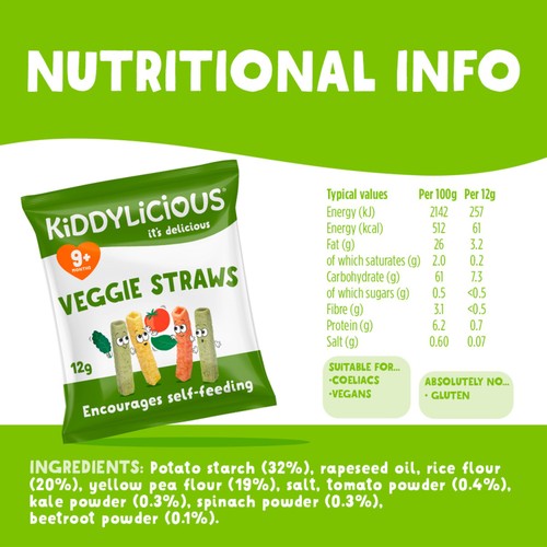 Kiddylicious Veggie Straws Baby Snacks thumbnail 3