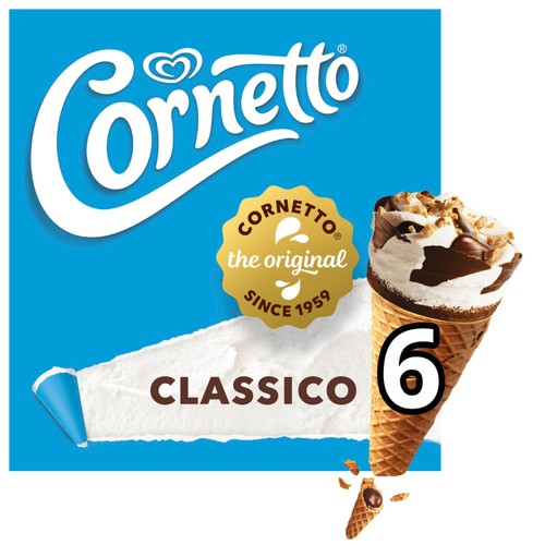 Cornetto Classico Ice Cream Cones 6 x 90ml