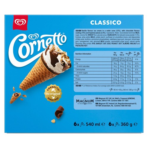 Cornetto Classico Ice Cream Cones 6 x 90ml thumbnail 2