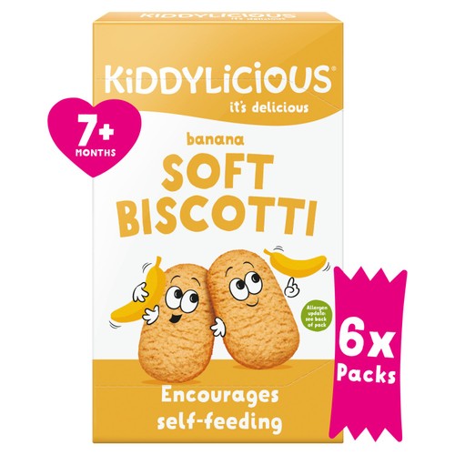 Kiddylicious Banana Soft Biscotti Baby Snacks Multi