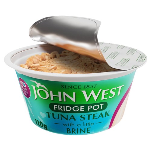 John West No Drain Fridge Pot Tuna Steak with a Little Brine 110g thumbnail 2