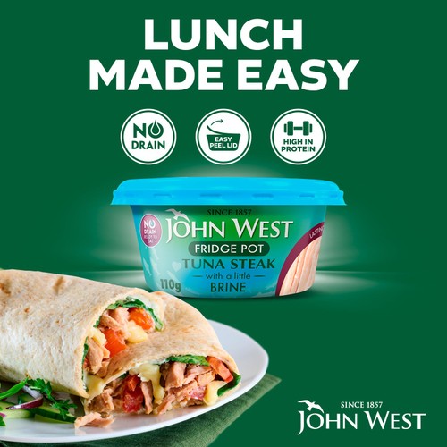 John West No Drain Fridge Pot Tuna Steak with a Little Brine 110g thumbnail 4