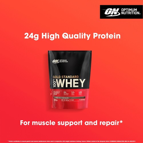 Optimum Nutrition Whey Protein Powder, Double Rich Chocolate Flavour 465g thumbnail 3