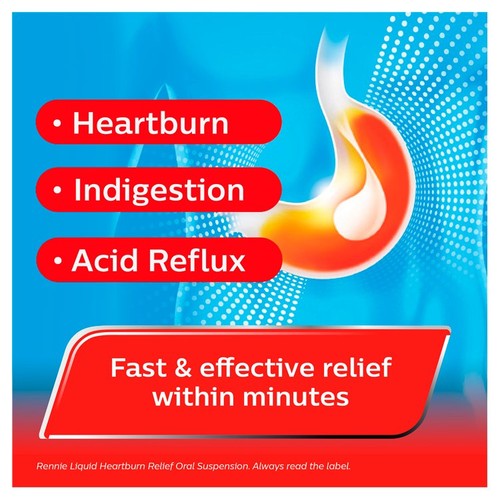 Rennie Liquid Heartburn & Indigestion Relief Peppermint thumbnail 2