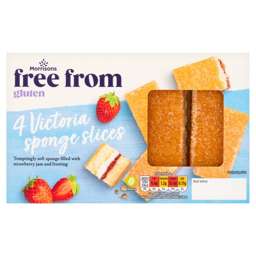 Morrisons Free From Gluten 4 Victoria Sponge Slices 116g