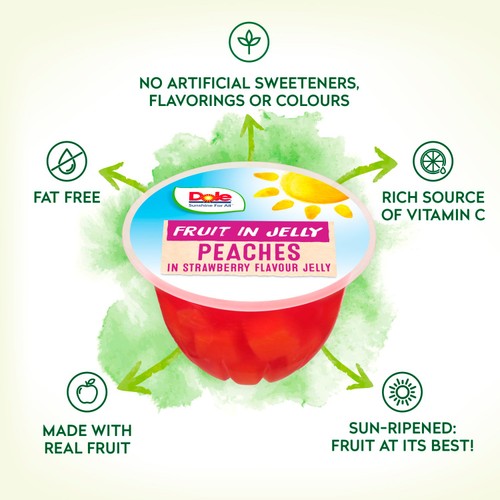 Dole Peach in Strawberry Flavour Jelly 123g thumbnail 3